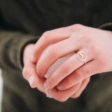 Kompass åpen sølvring