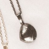 Kuskjell, lite anheng, oksidert, med ankerkjede