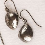 Kuskjell øredobber heng, oksidert