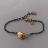 Blåskjell armbånd – Mussels bracelet oksidert med gull