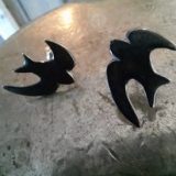 Svale øredobber oksidert sølv – Swallow earrings