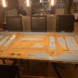 Spisebord med glassflate