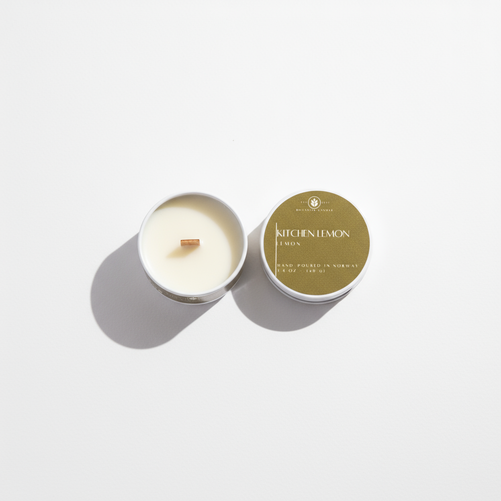 Botanisk Candle Kitchen Lemon Naturlig Duftlys - Rapsvoks og Naturlige Duftoljer - 40 g